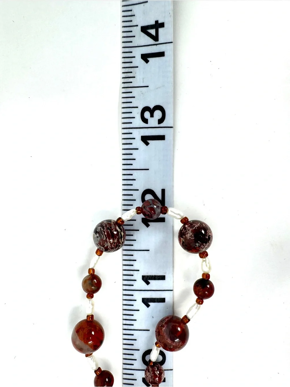 Vintage Natural Brecciated Jasper & Freshwater Pearl Beaded Strand Necklace